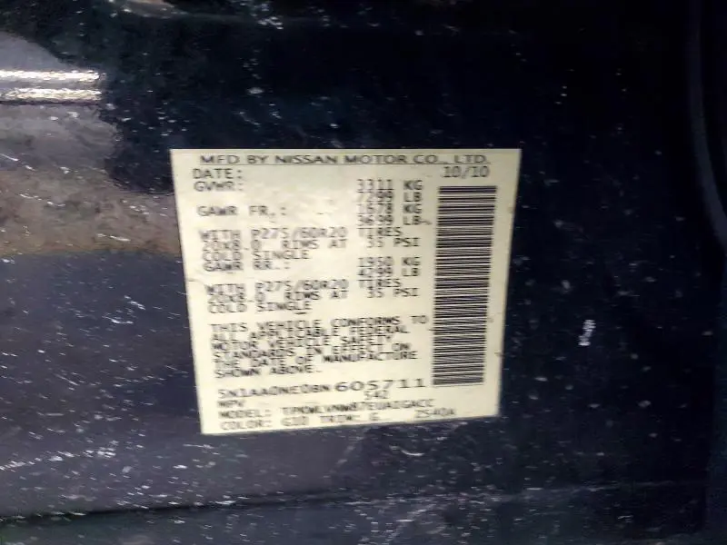 2011 NISSAN ARMADA PLATINUM  