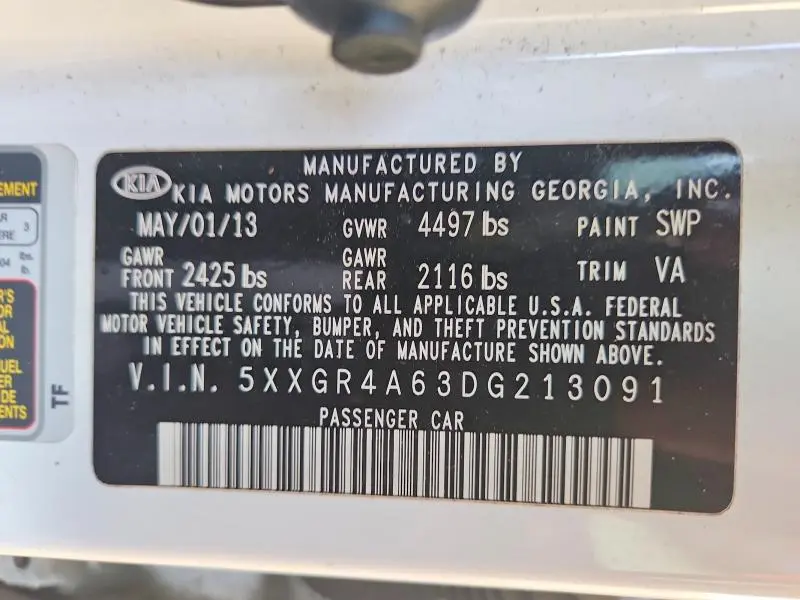 2013 KIA OPTIMA SX  