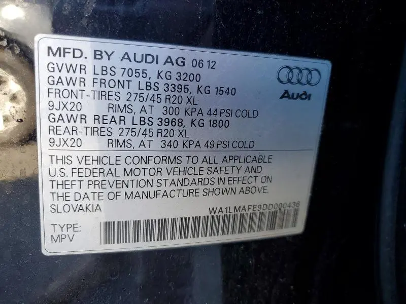 2013 AUDI Q7 PREMIUM PLUS  