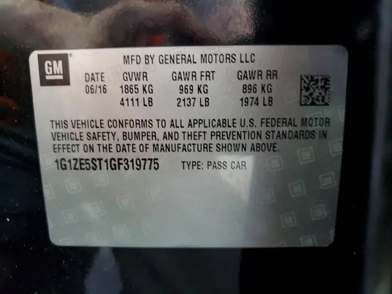 2016 CHEVROLET MALIBU LT  