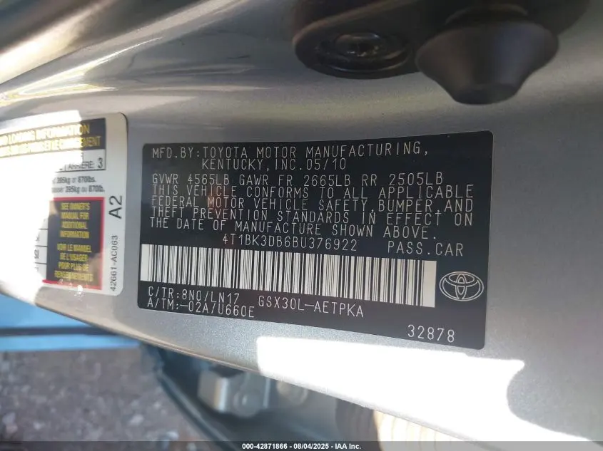 2011 TOYOTA AVALON LIMITED