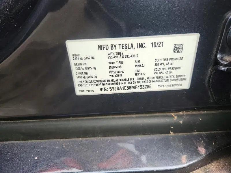 2021 TESLA MODEL S   
