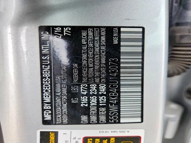 2016 MERCEDES-BENZ C 300 4MATIC  