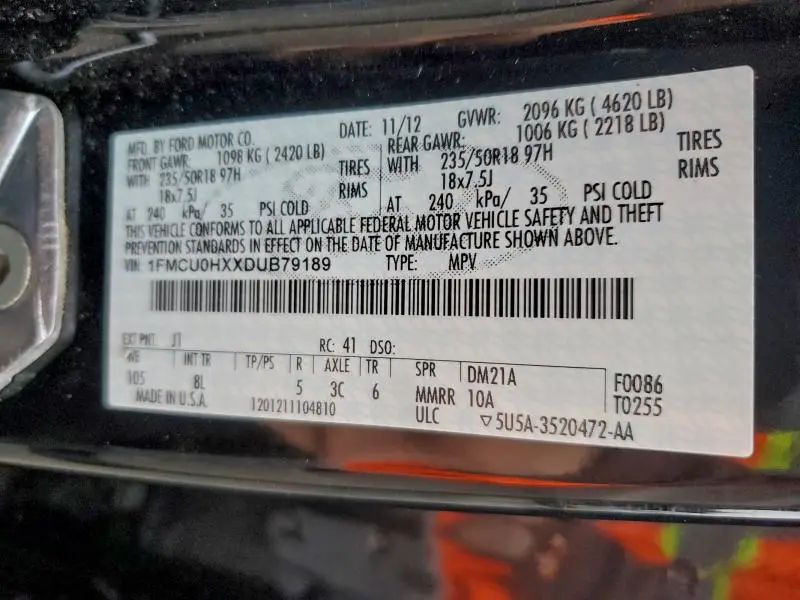 2013 FORD ESCAPE SEL  