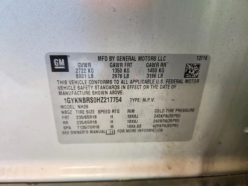 2017 CADILLAC XT5 LUXURY  