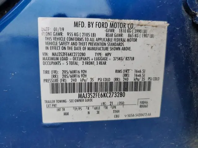 2019 FORD ECOSPORT S  