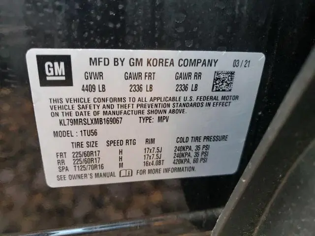 2021 CHEVROLET TRAILBLAZER LT  