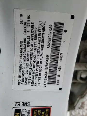 2011 HONDA CIVIC LX  