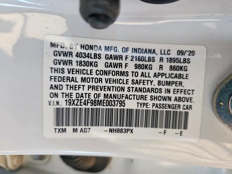 2021 HONDA INSIGHT TOURING  