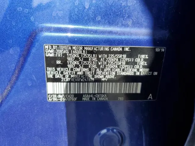 2015 TOYOTA RAV4 LIMITED  