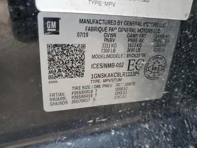 2020 CHEVROLET TAHOE K1500 LS  