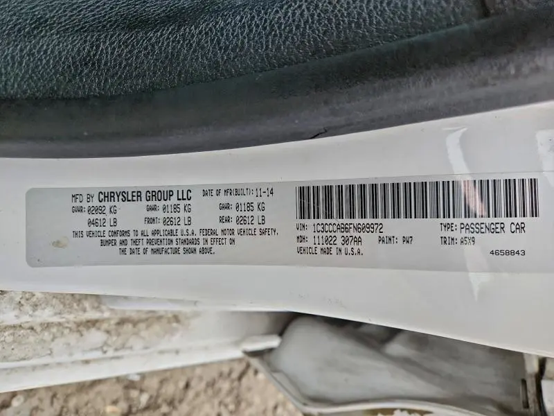 2015 CHRYSLER 200 LIMITED  