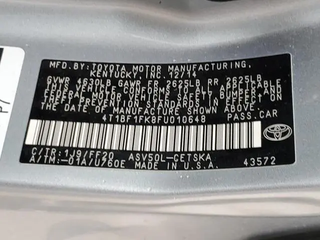 2015 TOYOTA CAMRY LE  