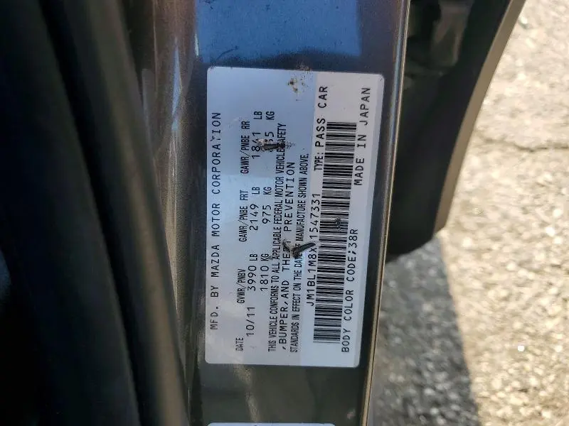 2012 MAZDA 3 I  