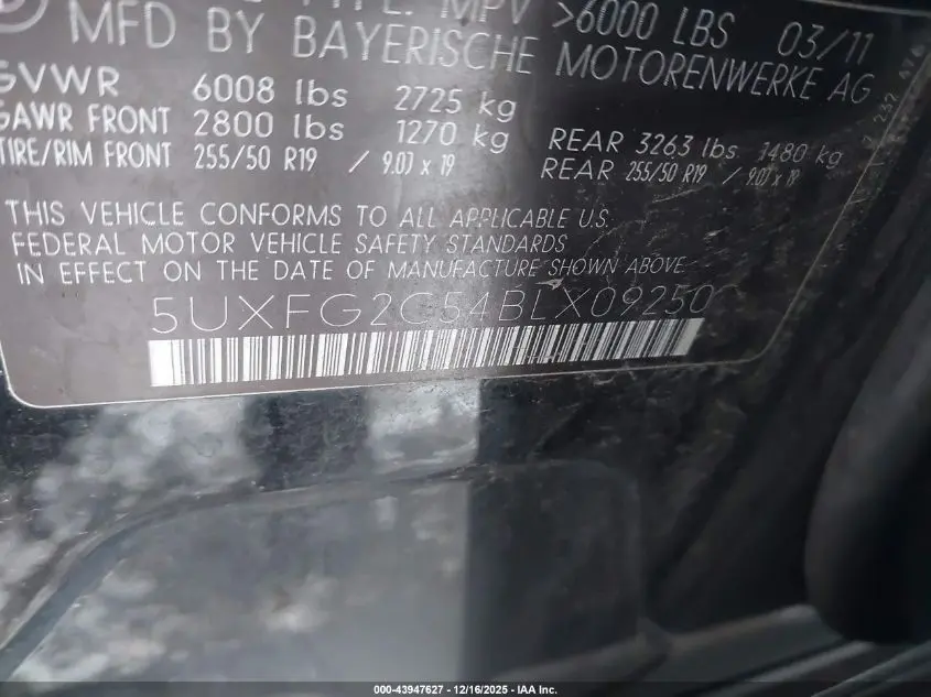 2011 BMW X6 XDRIVE35I