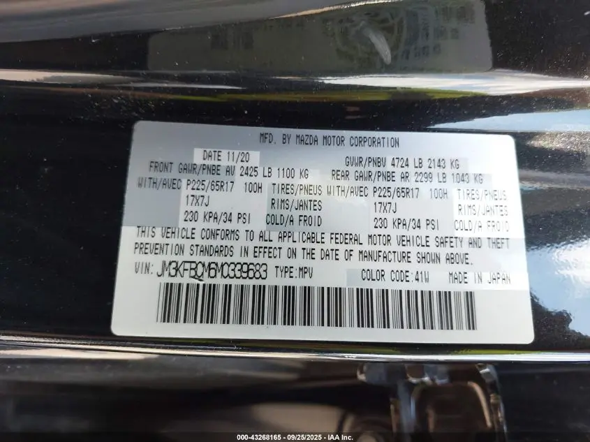 2021 MAZDA CX-5 TOURING