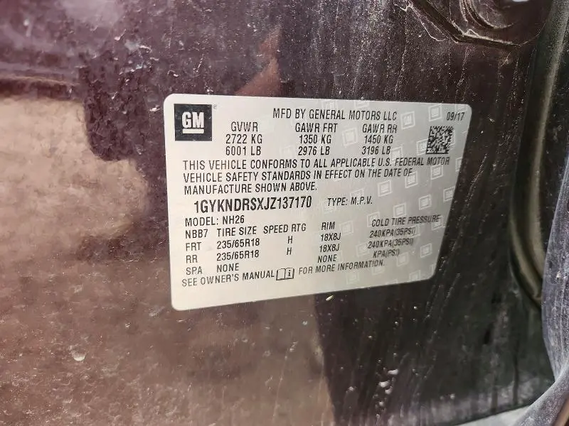 2018 CADILLAC XT5 LUXURY  