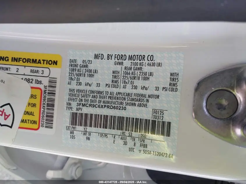 2023 FORD BRONCO SPORT OUTER BANKS