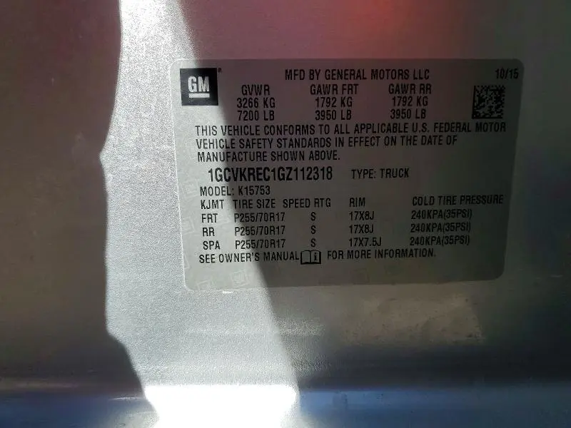 2016 CHEVROLET SILVERADO K1500 LT  