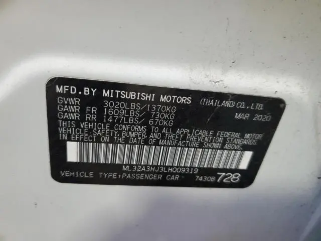 2020 MITSUBISHI MIRAGE ES  