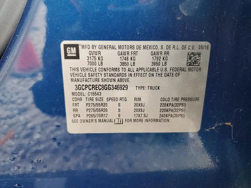 2016 CHEVROLET SILVERADO C1500 LT  