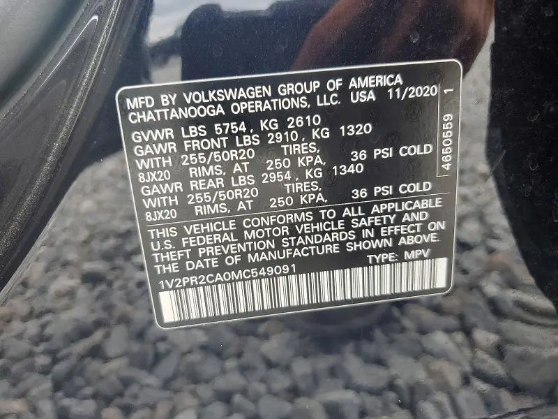 2021 VOLKSWAGEN ATLAS SE  