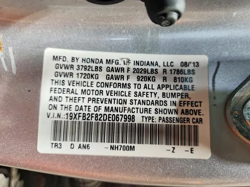 2013 HONDA CIVIC EX  