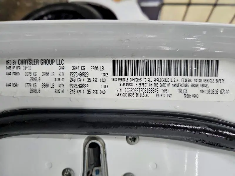 2012 DODGE RAM 1500 ST  