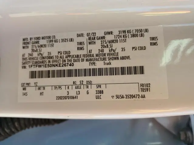 2022 FORD F150 SUPERCREW  