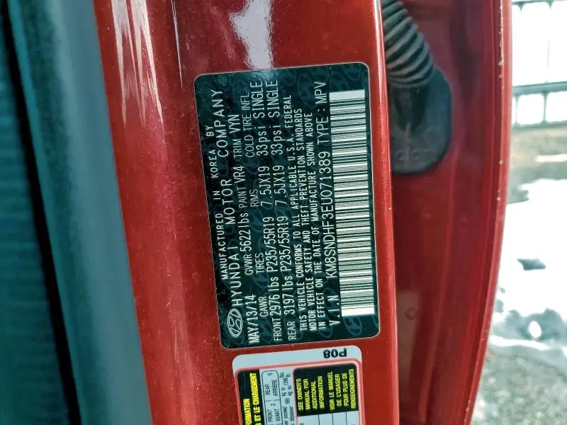 2014 HYUNDAI SANTA FE GLS  