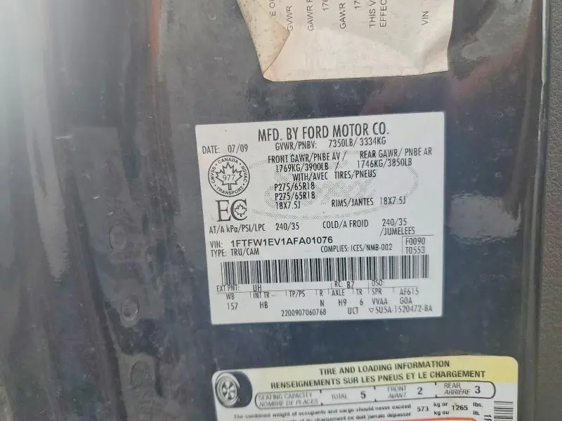 2010 FORD F150 SUPERCREW  