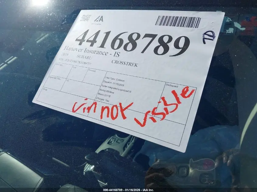 2019 SUBARU CROSSTREK 2.0I LIMITED