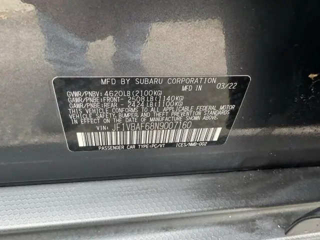 2022 SUBARU WRX PREMIUM  