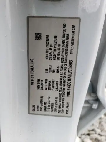 2020 TESLA MODEL 3   