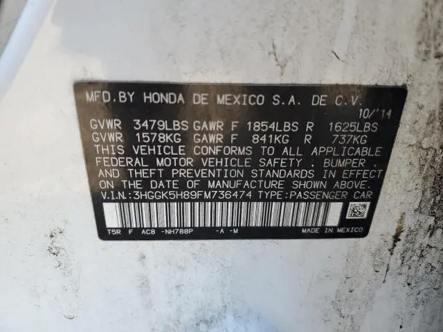 2015 HONDA FIT EX