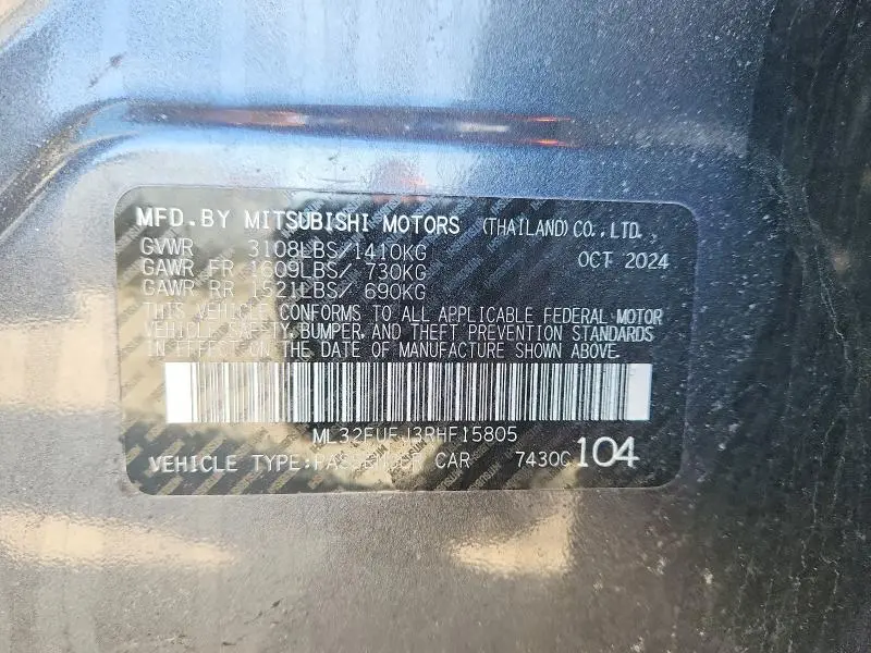 2024 MITSUBISHI MIRAGE G4 ES  
