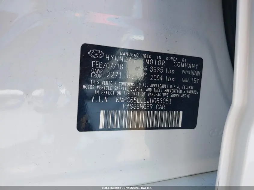 2018 HYUNDAI IONIQ HYBRID BLUE