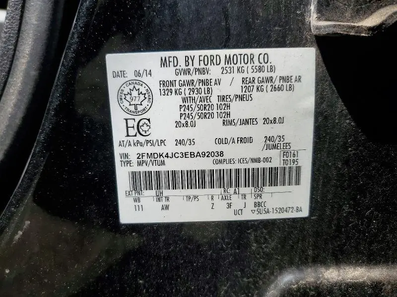 2014 FORD EDGE SEL  