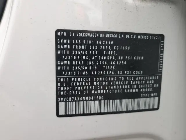 2022 VOLKSWAGEN TIGUAN SE R-LINE BLACK  