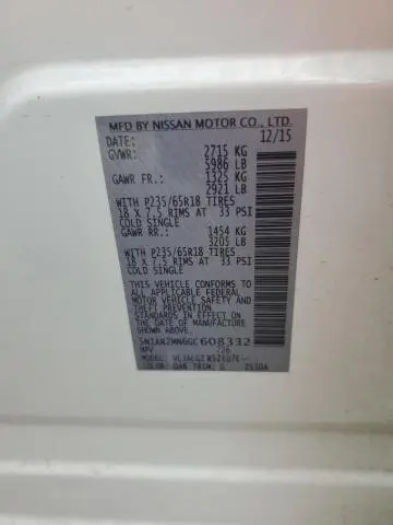 2016 NISSAN PATHFINDER S  