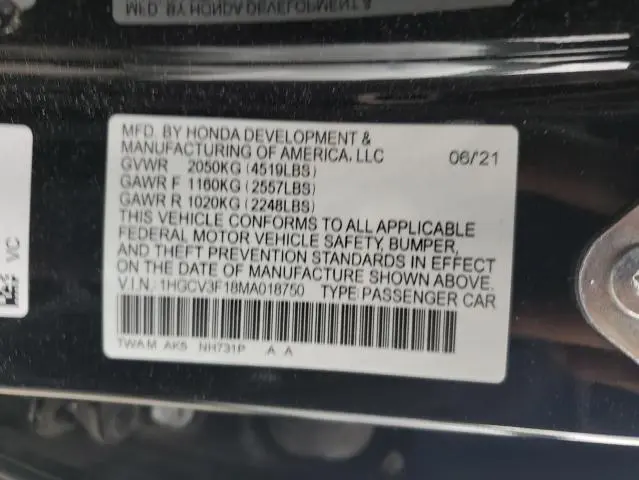 2021 HONDA ACCORD HYBRID  