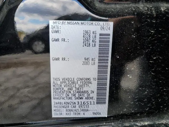 2025 NISSAN ALTIMA SV  