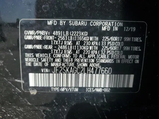 2020 SUBARU FORESTER PREMIUM