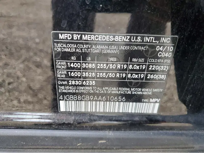 2010 MERCEDES-BENZ ML 350 4MATIC  