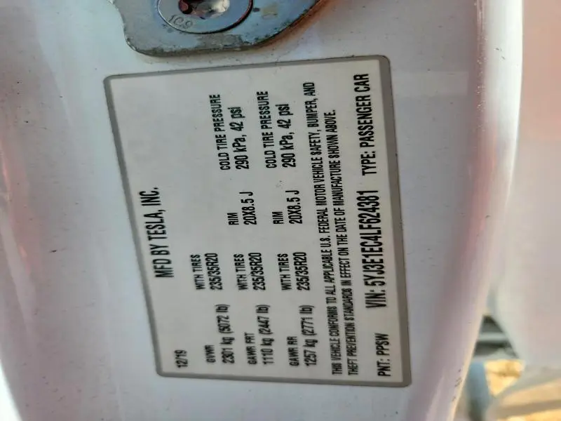 2020 TESLA MODEL 3   