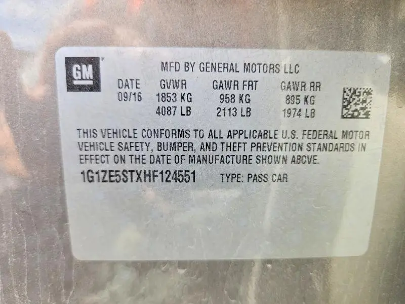 2017 CHEVROLET MALIBU LT  