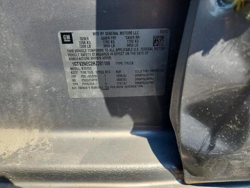 2017 GMC SIERRA K1500 SLT  