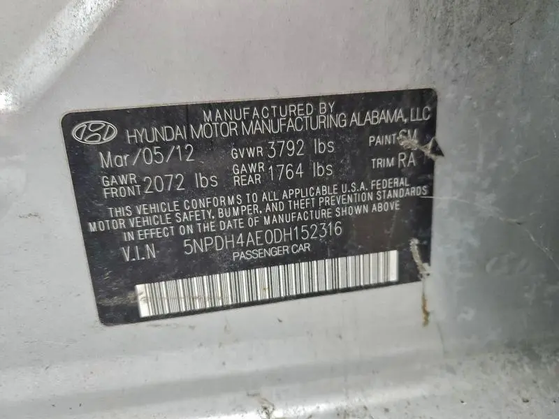 2013 HYUNDAI ELANTRA GLS  