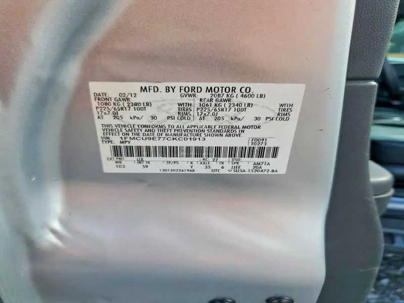2012 FORD ESCAPE LIMITED  