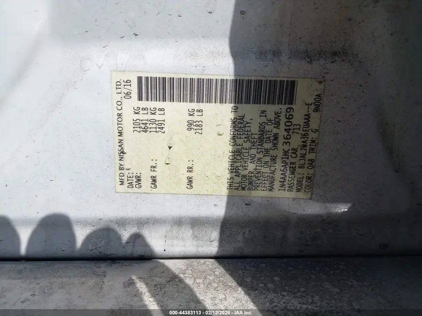 2017 NISSAN MAXIMA 3.5 SV